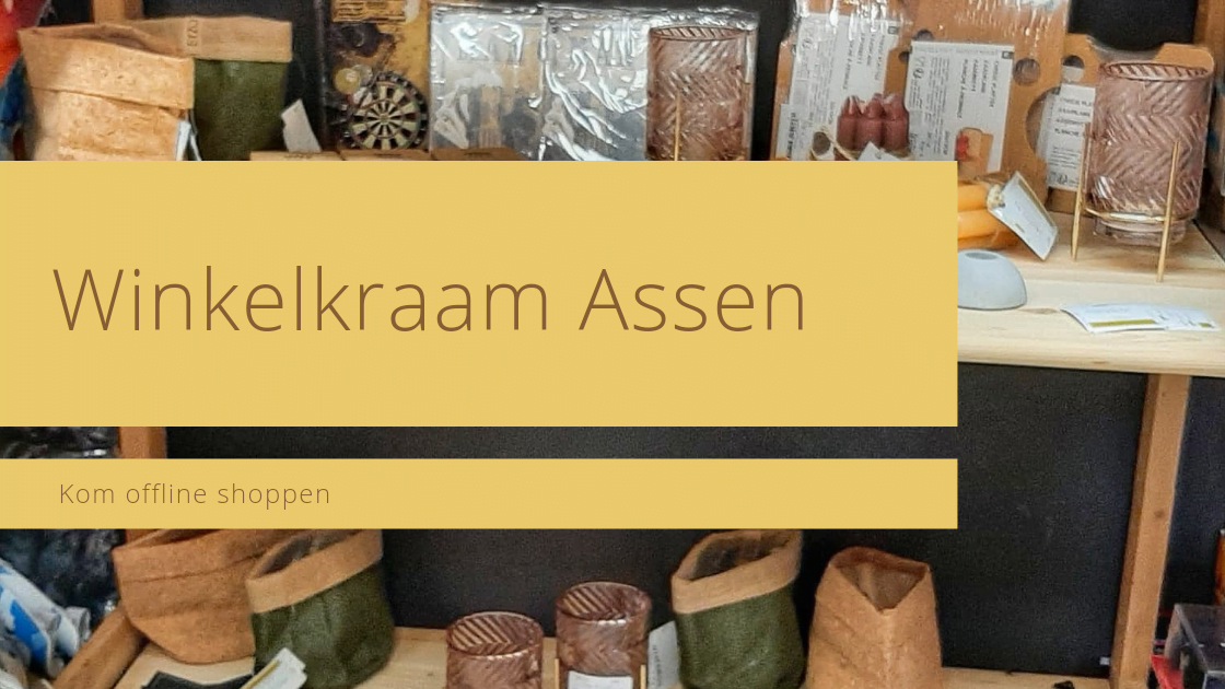 In de shop: Jouw winkelkraam Assen, staat een deel van de collectie offline, voor verkoop