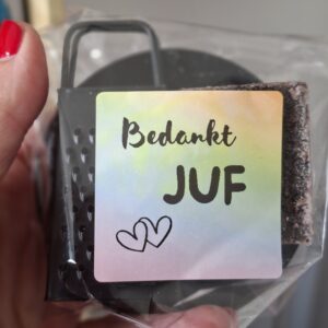 Bedankt Juf - Schaaltje, Amberblokje + Rasp